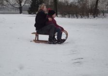 Schlitten fahren im Februar - 