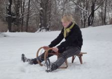 Schlitten fahren im Februar - 